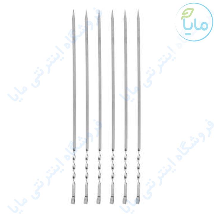 سیخ گالوانیزه جوجه مدل پیچ دار بسته 6 عددی Galvanized Chicken Skewer Twisty Pack Of 6